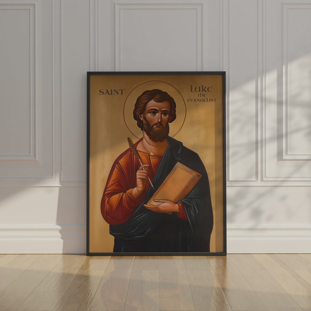 Saint Luke the Evangelist Byzantine Icon, Writer & Physician Gift, Baptism gift