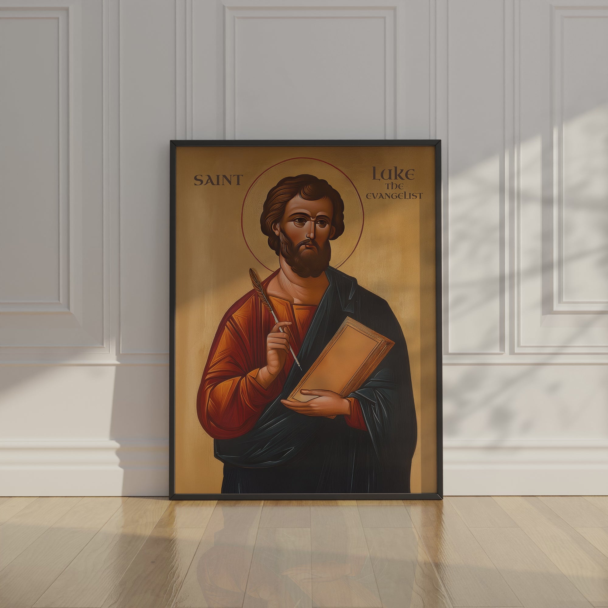 Saint Luke the Evangelist Byzantine Icon, Writer & Physician Gift, Baptism gift