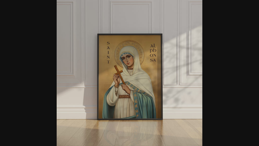 Saint Alphonsa Icon Wall Art, Suffering with Grace Gift Orthodox Decor, Holygraceart