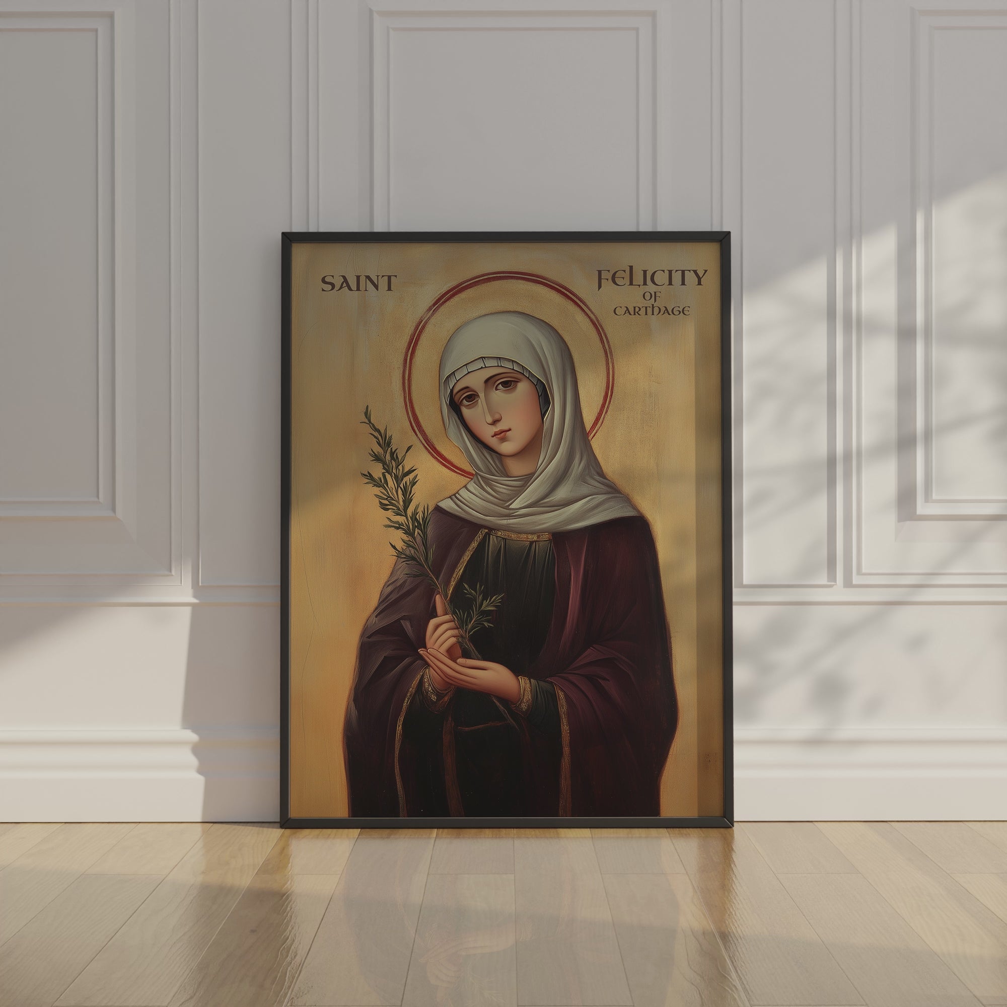 Saint Felicity of Carthage Icon Print, Courage in Suffering Orthodox Wall Art, Holygraceart