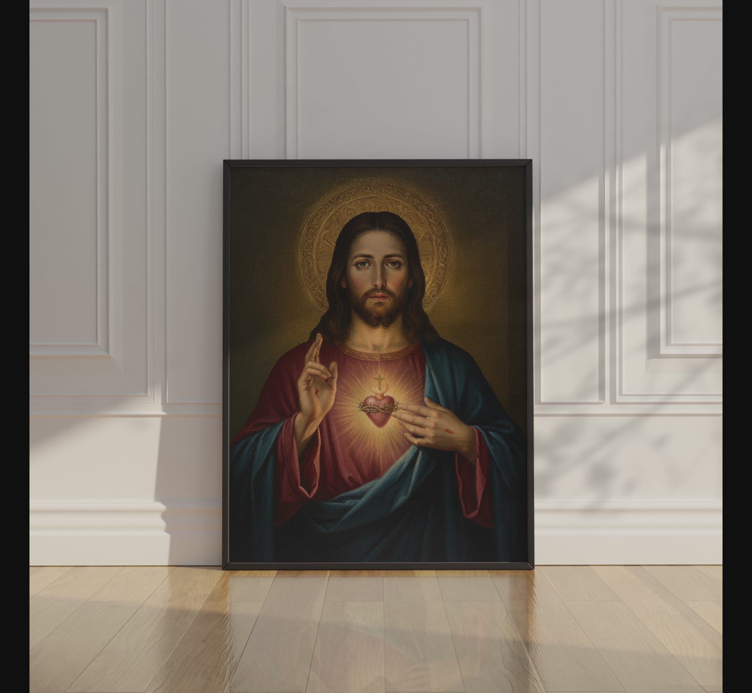Sacred Heart of Jesus Portrait Print, First Communion and Faith Gift, Holygraceart