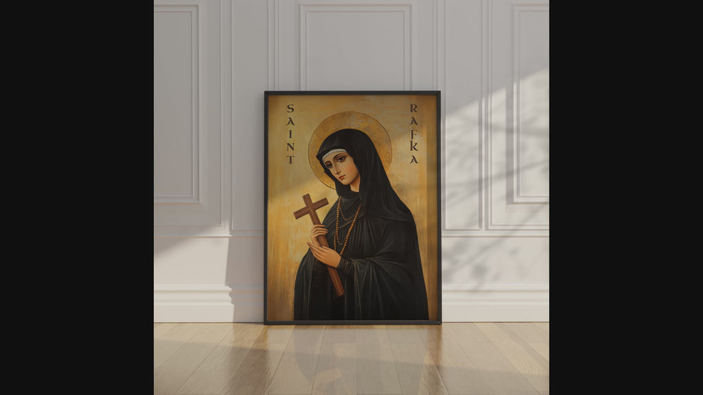 Saint Rafka Icon Wall Art, Suffering with Faith Gift Orthodox Decor, Holygraceart