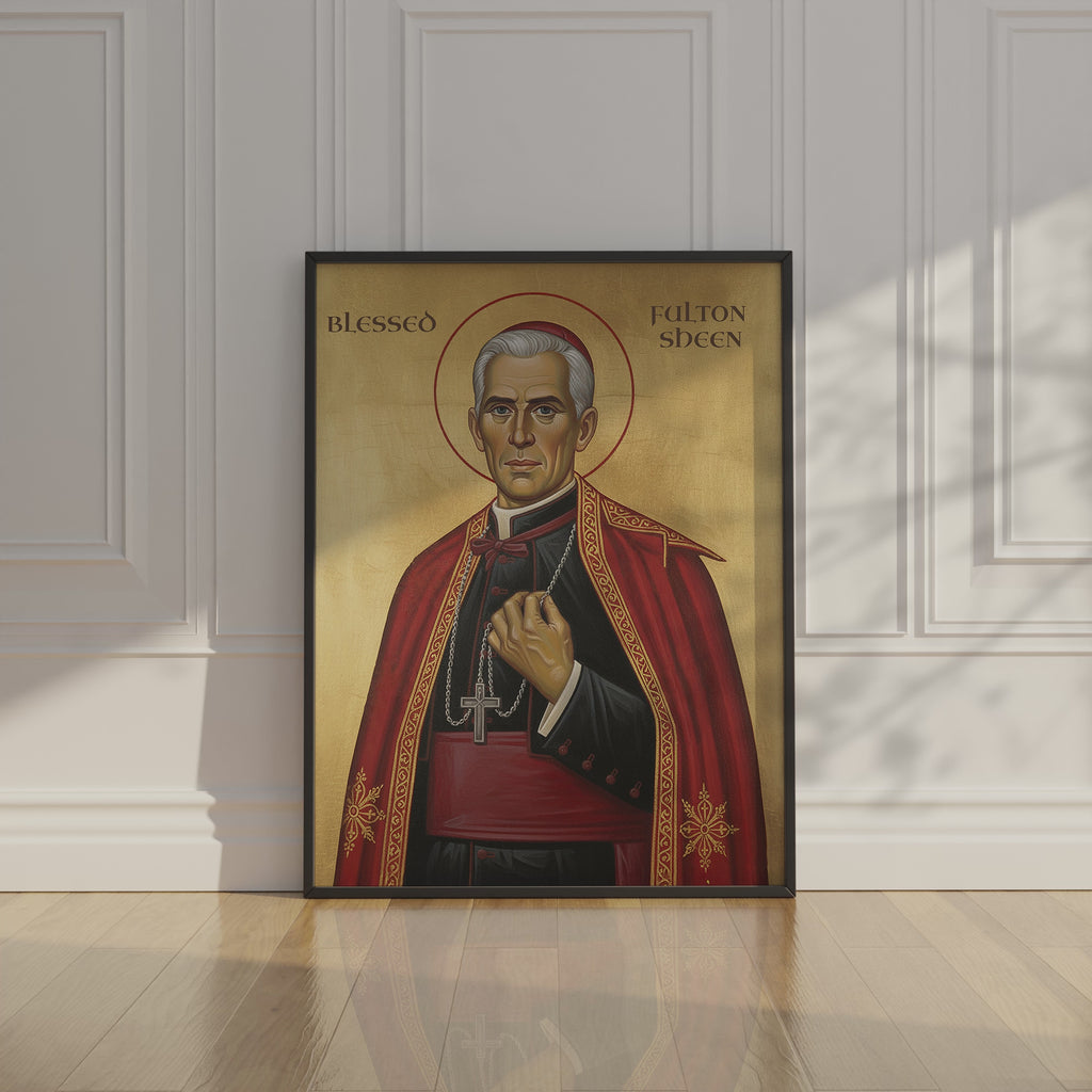 Blessed Fulton Sheen Icon Wall Art, Preacher Gift Orthodox Home Decor, Holygraceart