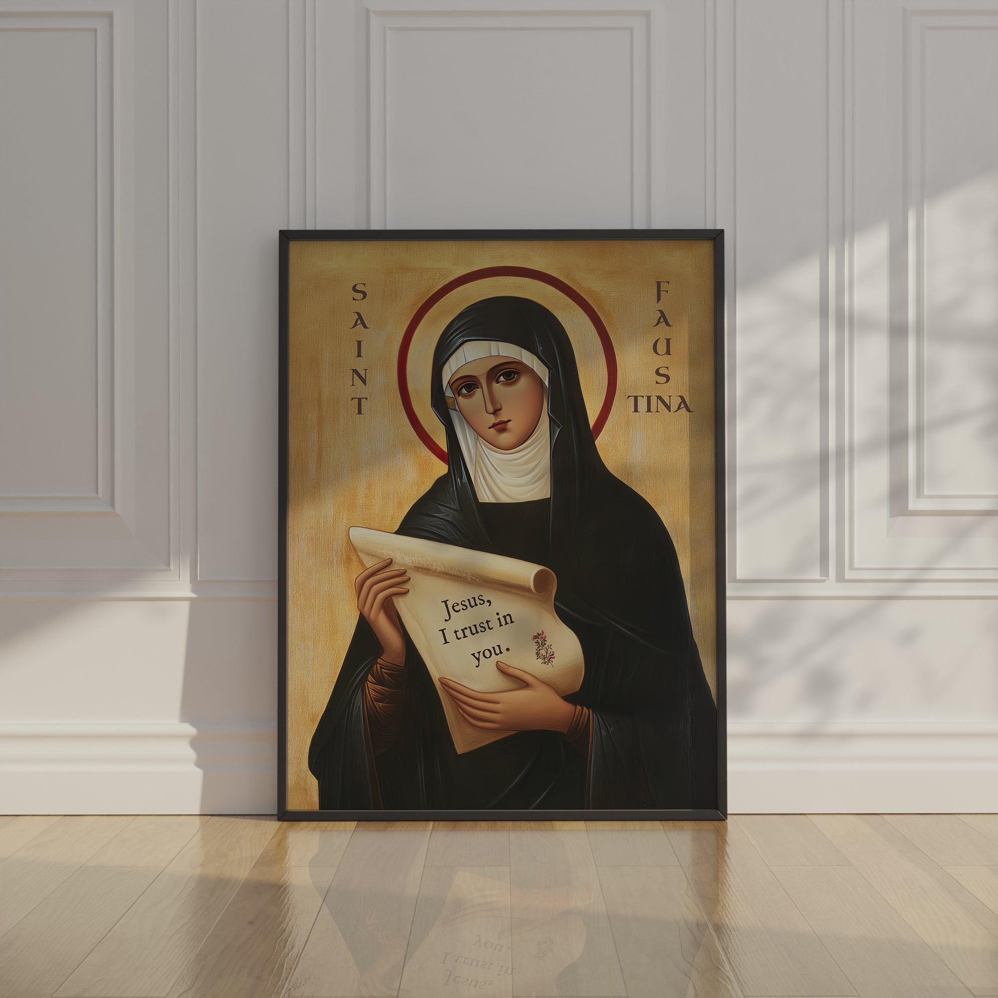 Saint Faustina Icon Print, Patron Saint Devotion and Healing Gift, Orthodox home Altar