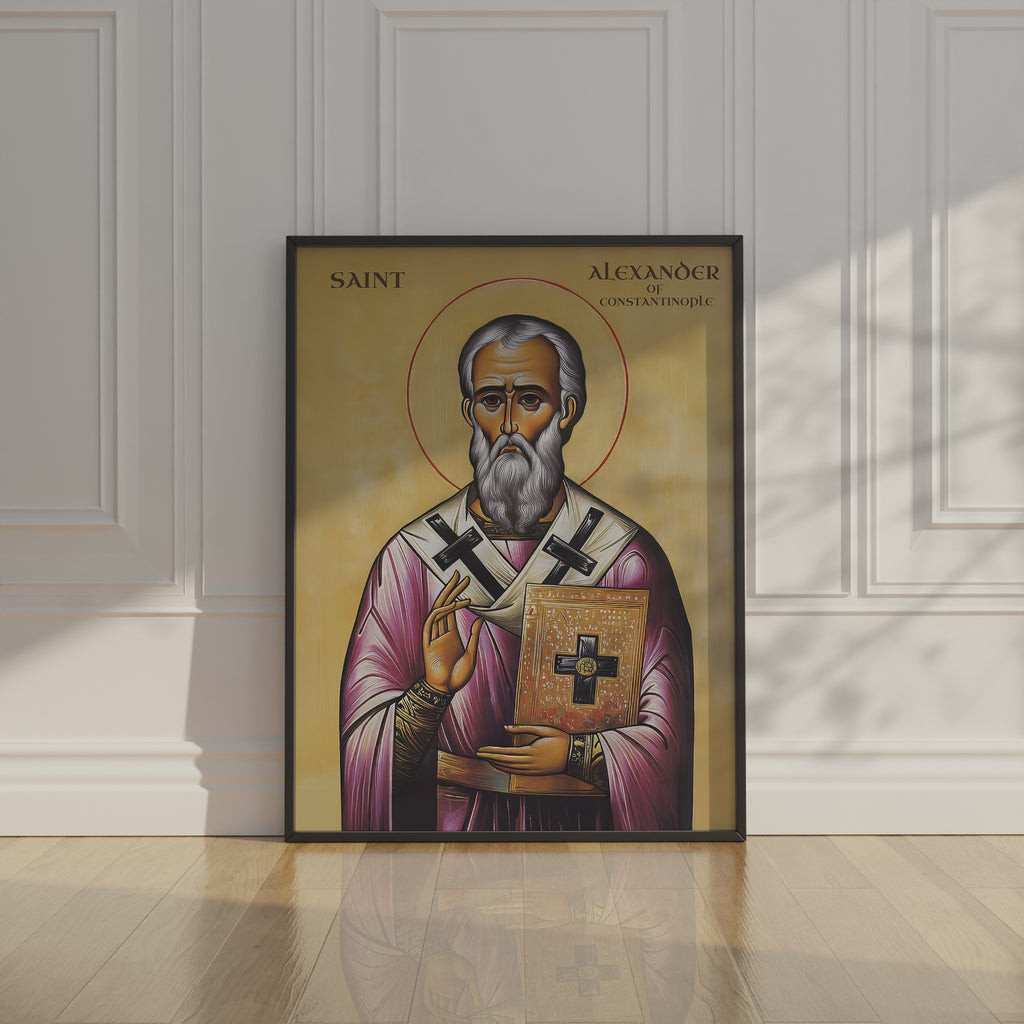 Saint Alexander of Constantinople Icon Wall Art, Bishop & Clergy Gift Orthodox Decor