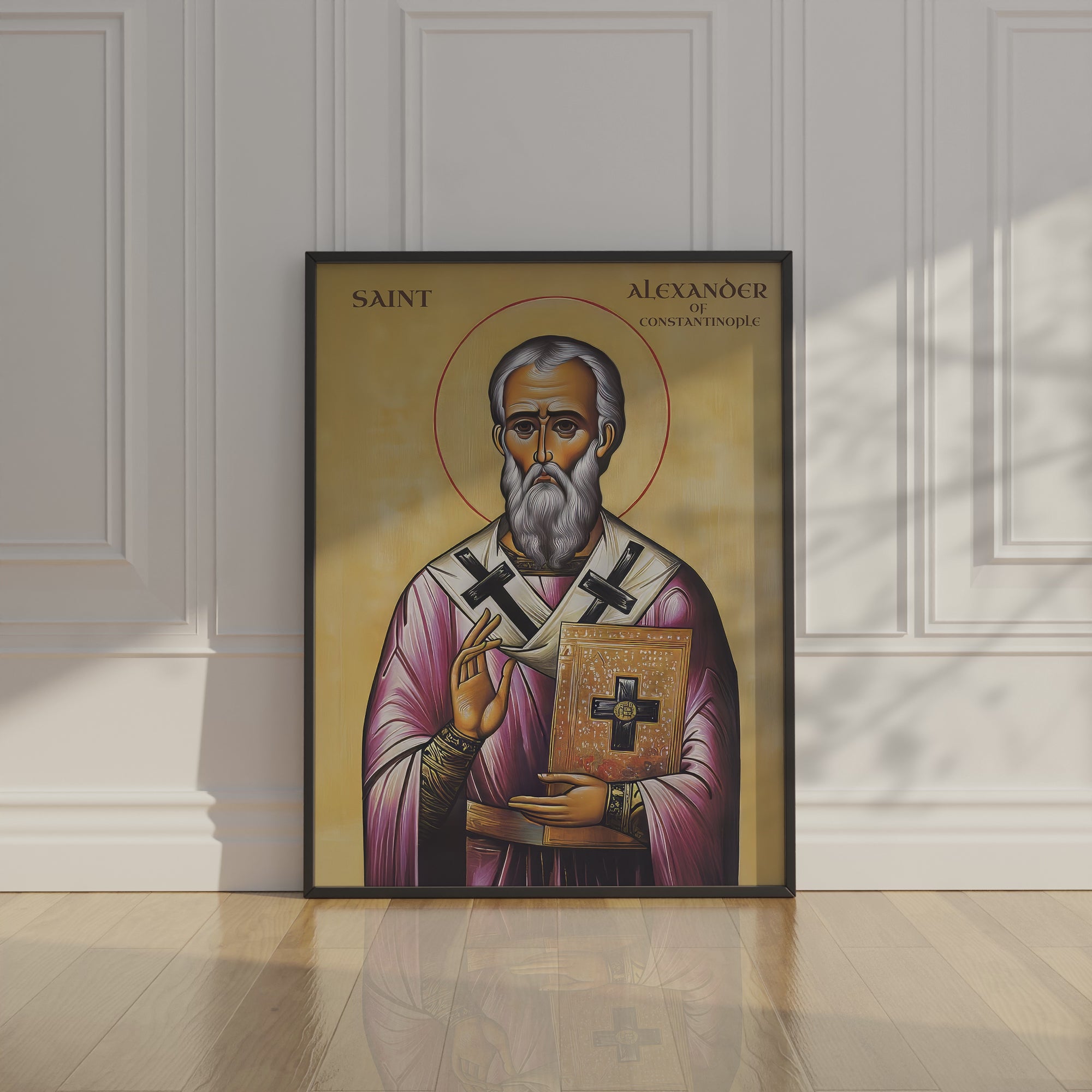 Saint Alexander of Constantinople Icon Wall Art, Bishop & Clergy Gift Orthodox Decor