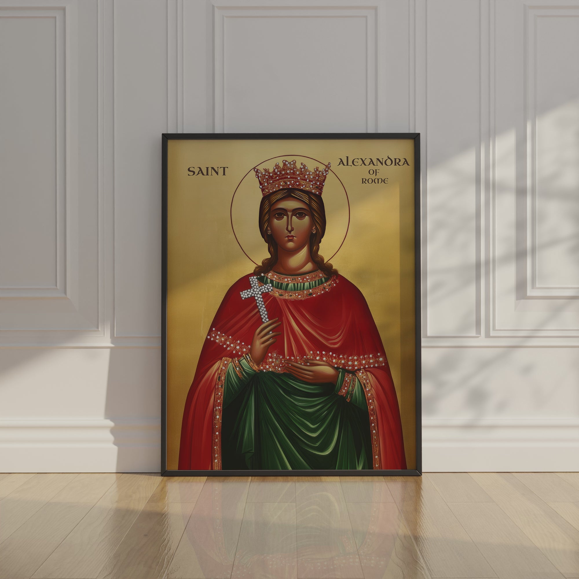 Saint Alexandra of Rome Icon Print, Courage and Faith Gift Orthodox Wall Art, Holygraceart