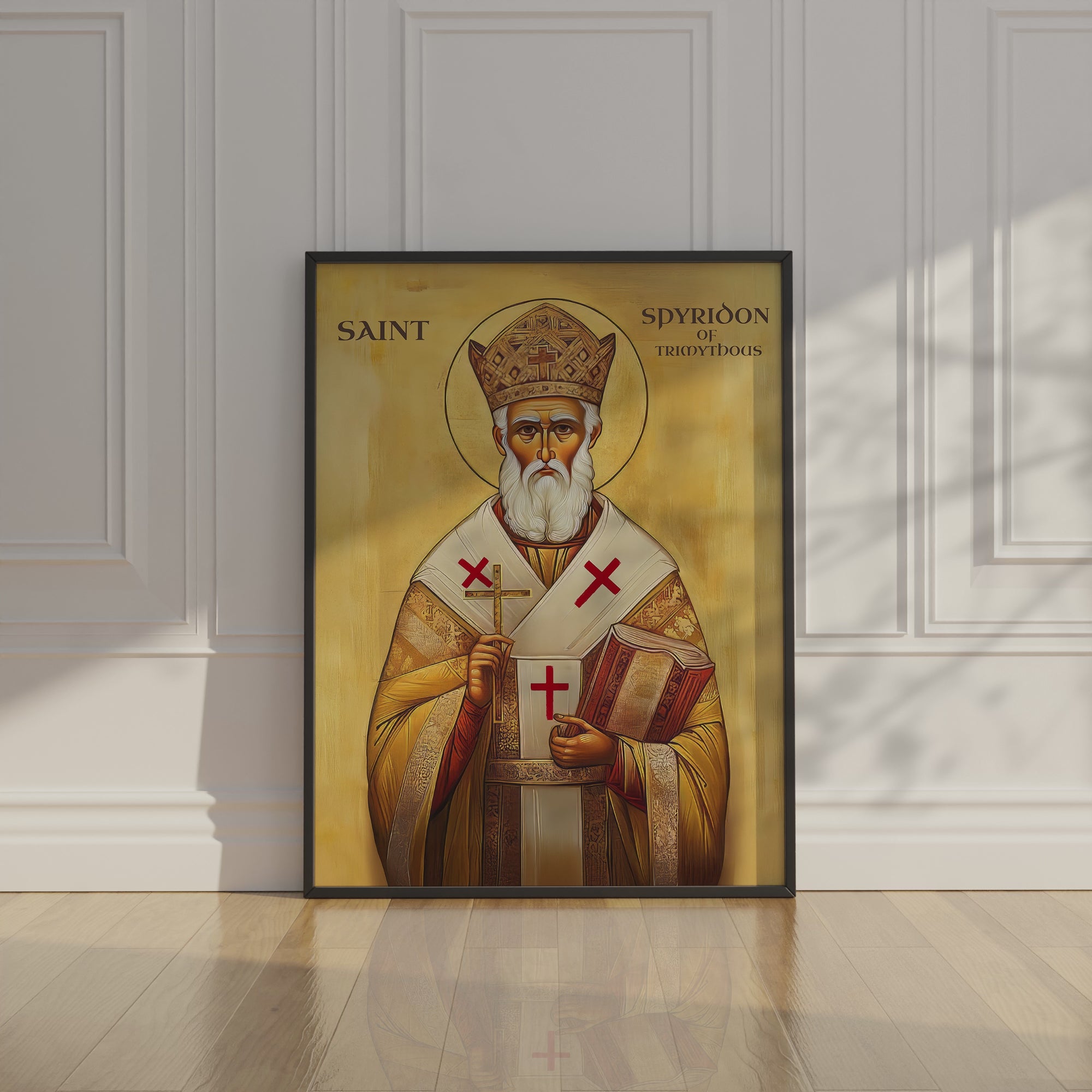 Saint Spyridon of Trimythous Icon Print, Clergy & Bishop Gift, Orthodox Home Decor