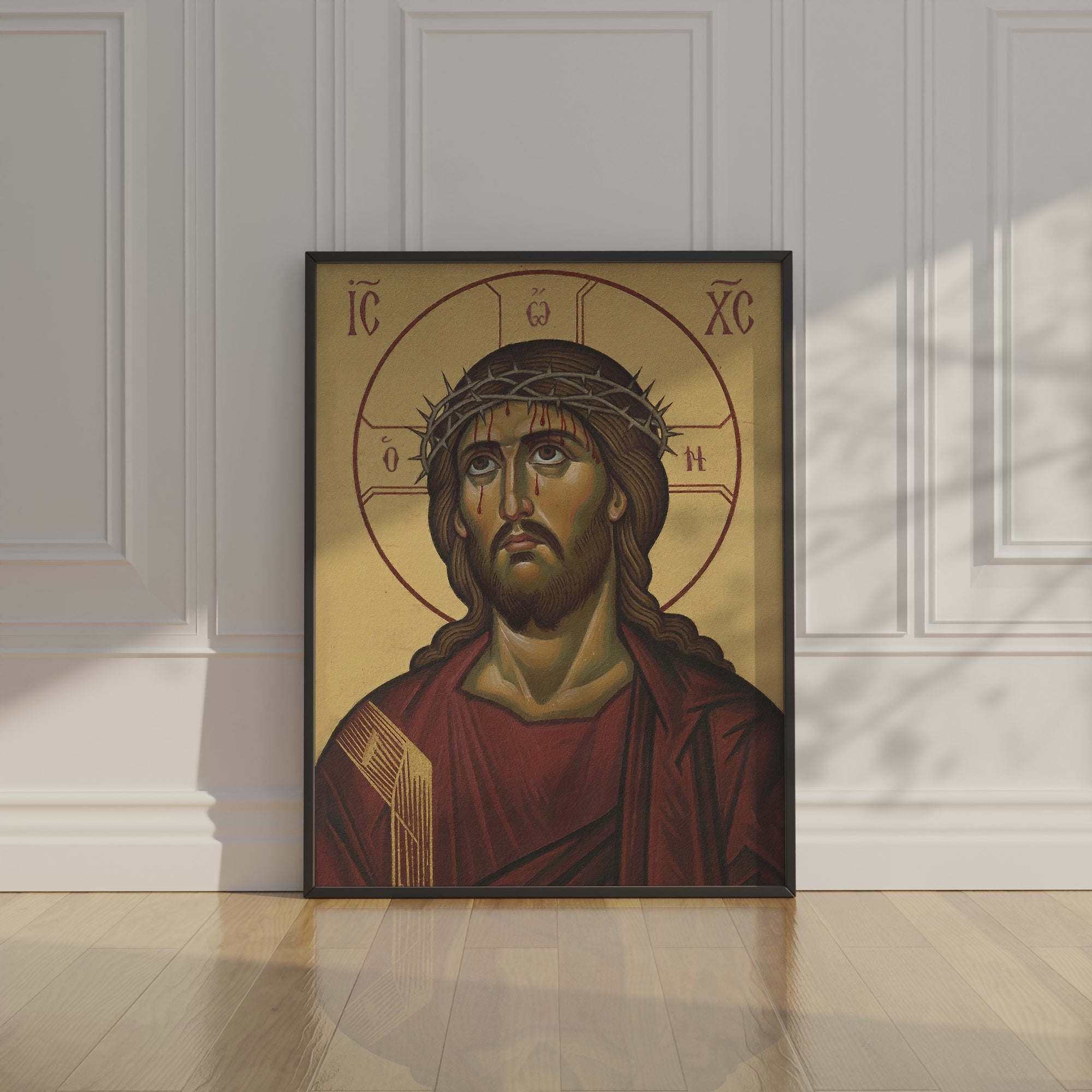Jesus Crown of Thorns Orthodox Icon Print, Lenten Devotion Gift, Prayer Corner