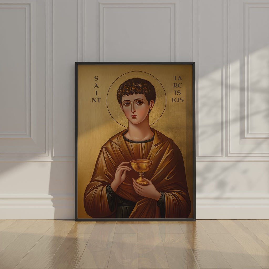 Saint Tarcisius Icon Print, Patron Saint of Altar Servers, First Communion Gift