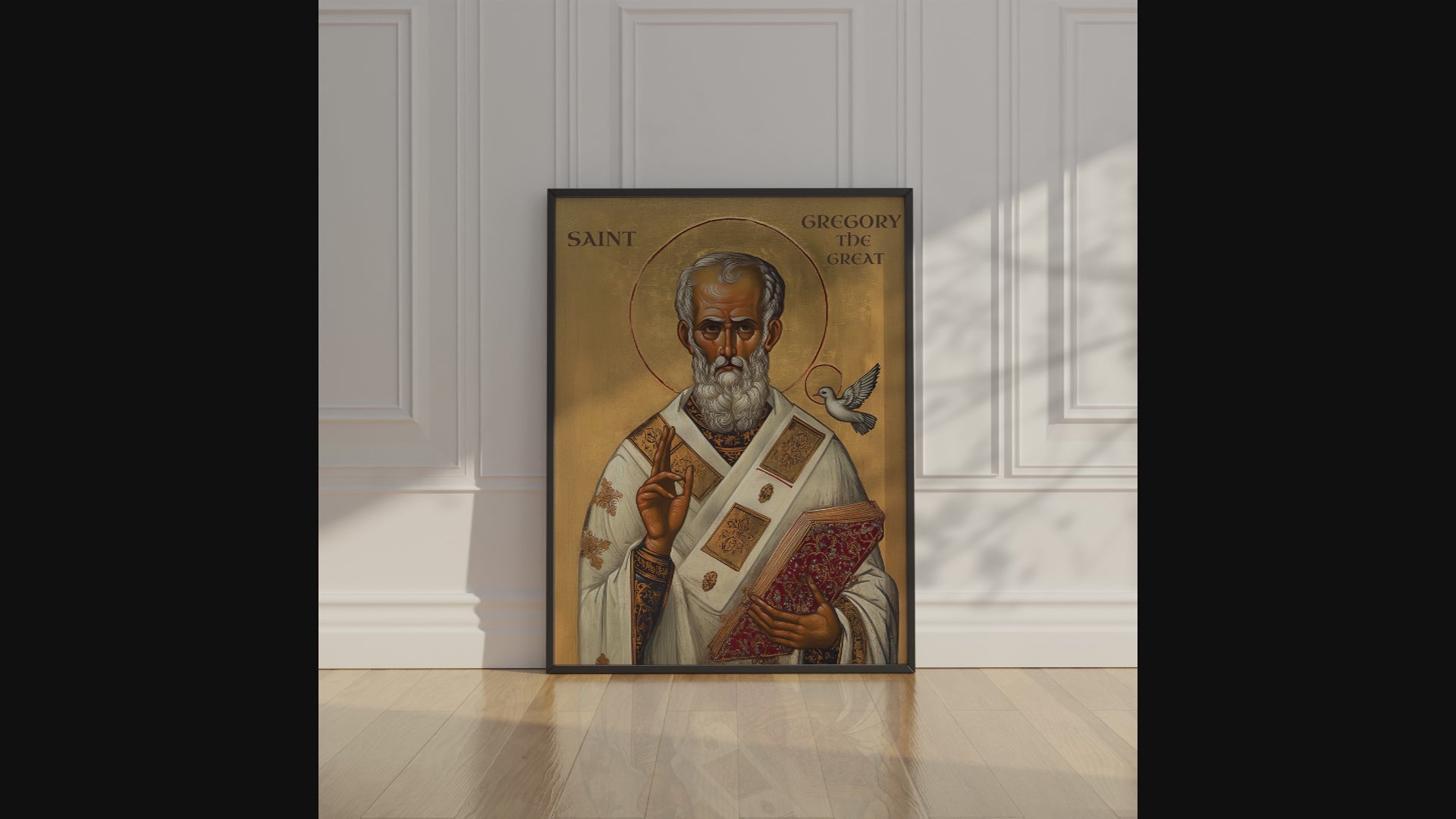 Saint Gregory the Great Icon Print, Doctor of the Church Gift Byzantine Wall Art, Holygraceart