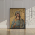 Saint Genevieve of Paris Icon Print, French Patron Saint Wall Art, Protection Gift