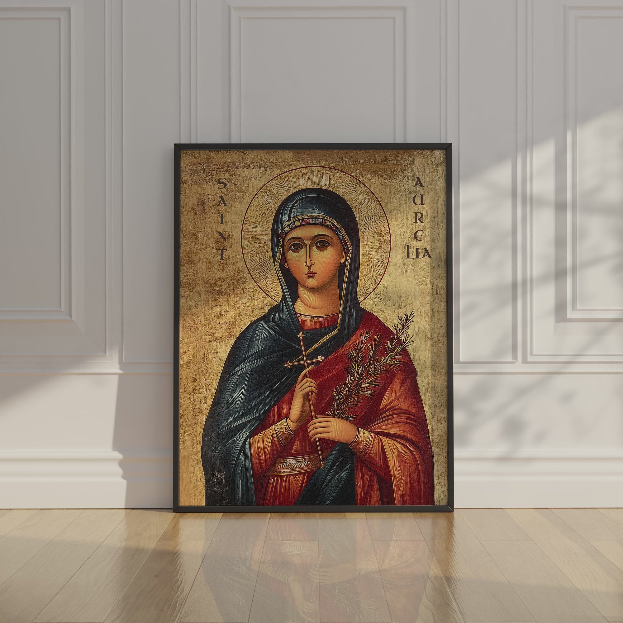 Saint Aurelia Icon Print, Baptism & Confirmation Gift, Orthodox Wall Art, Holygraceart