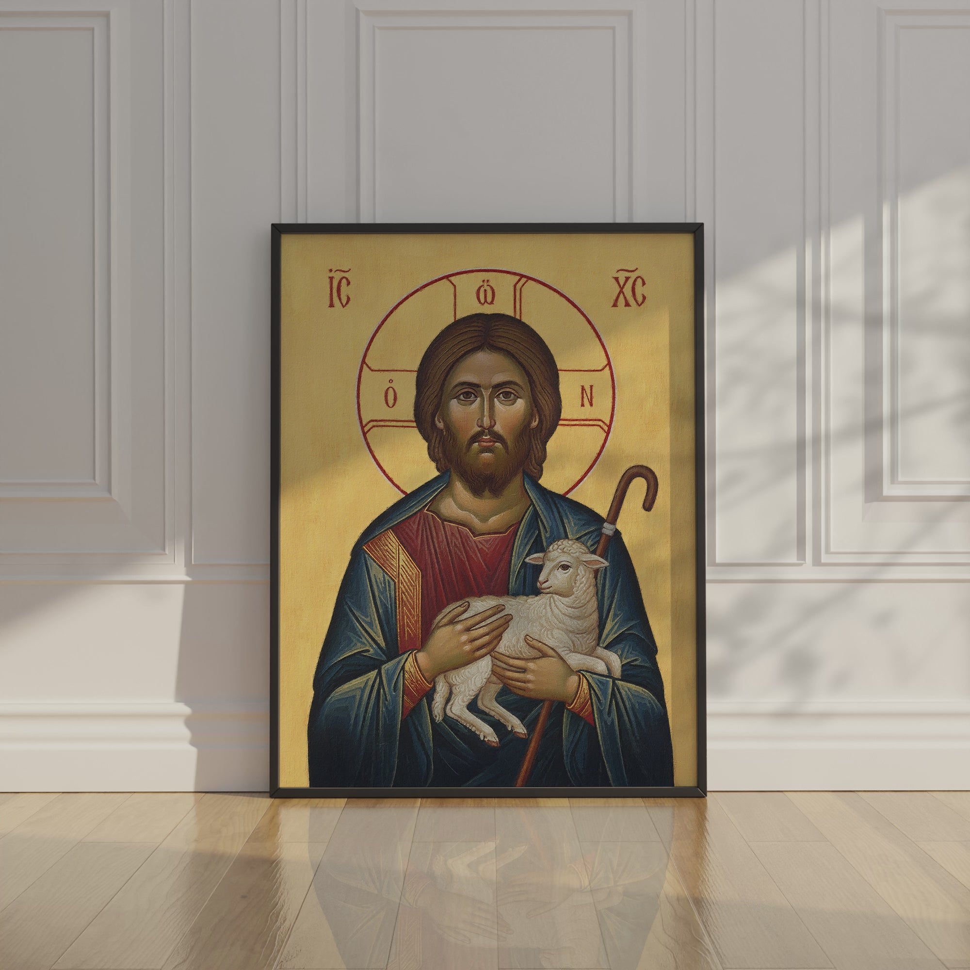 Christ the Good Shepherd Orthodox Icon Print, House Blessing Gift, Holygraceart