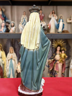 Hand-painted Virgin Mary and Child Jesus statue with crowns for Catholic home altar