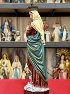 Hand-painted Virgin Mary and Child Jesus statue with crowns for Catholic home altar