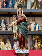 Hand-painted Virgin Mary and Child Jesus statue with crowns for Catholic home altar 